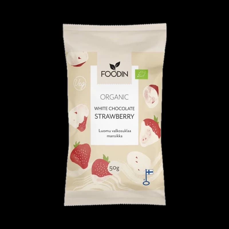 Foodin luomu valkosuklaamansikka